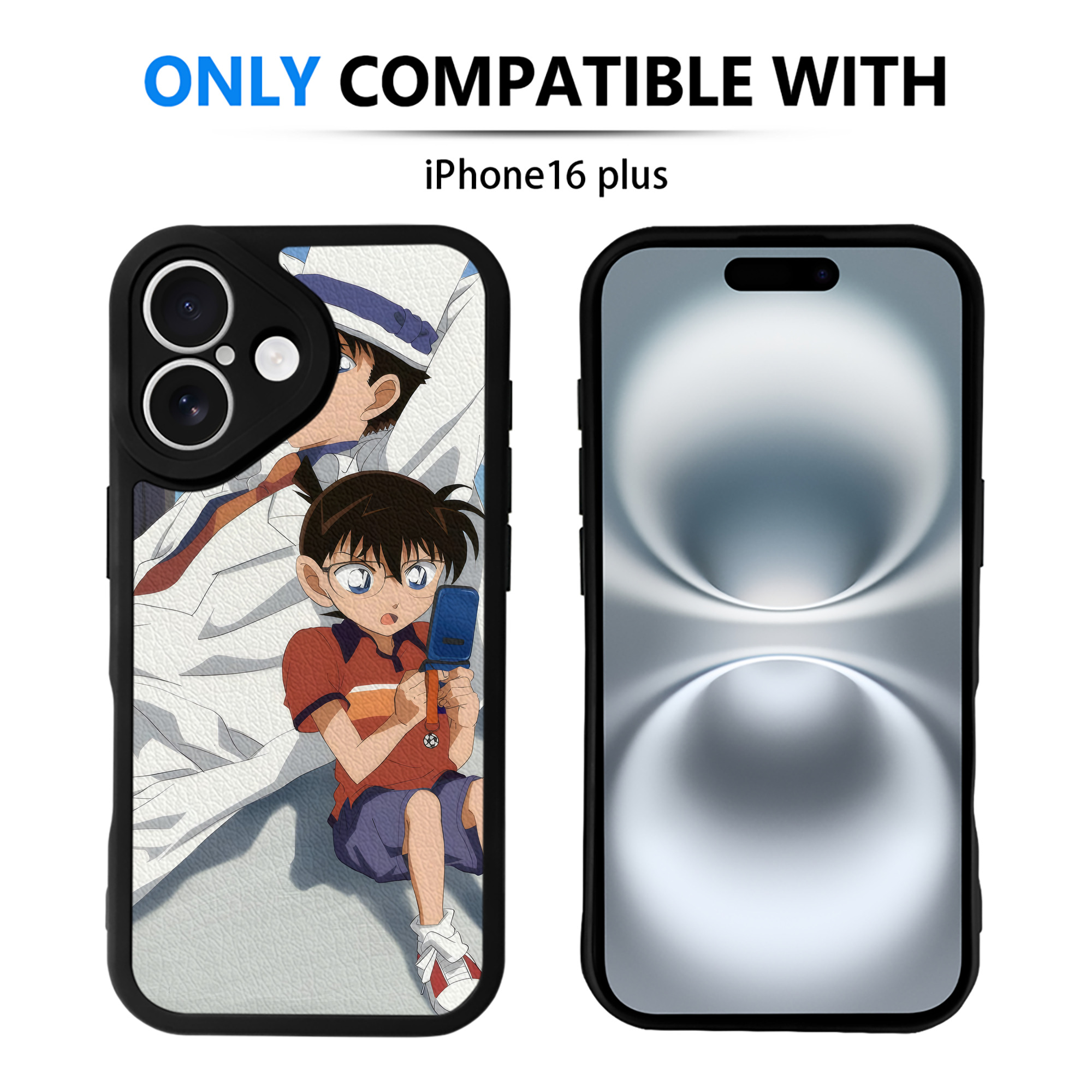 （画像用） 名探偵コナン Detective Conan 【iPhone 16シリーズ対応】シリコンスマホケース（レザー調） 材質：シリコン